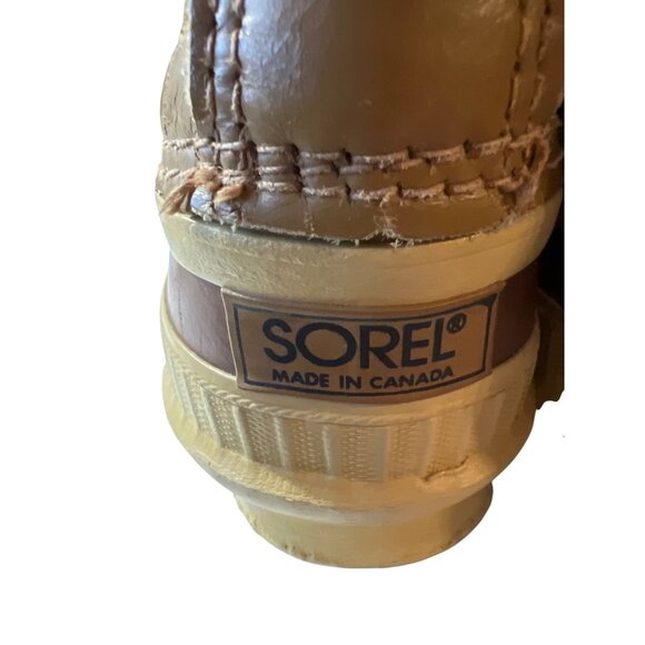 Sorel Women's Winter Boots Size 10 Brown Leather Rubber Waterproof Made In Canad - Picture 5 of 7